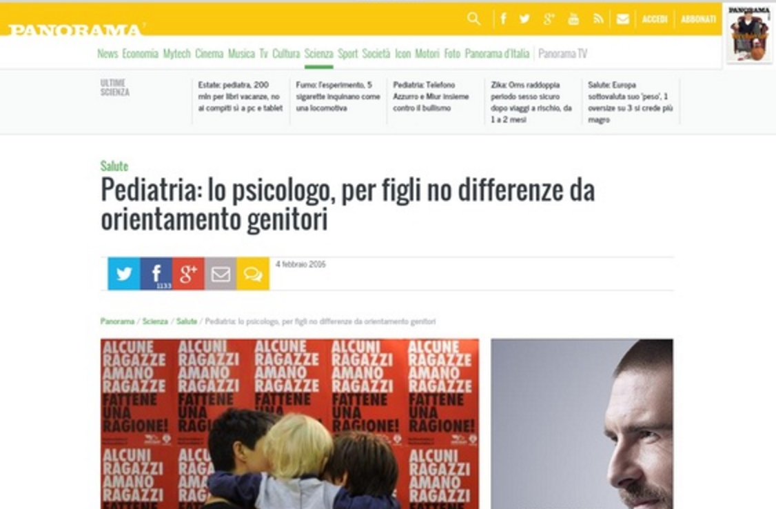 Pediatria: lo psicologo, per figli no differenze da orientamento genitori